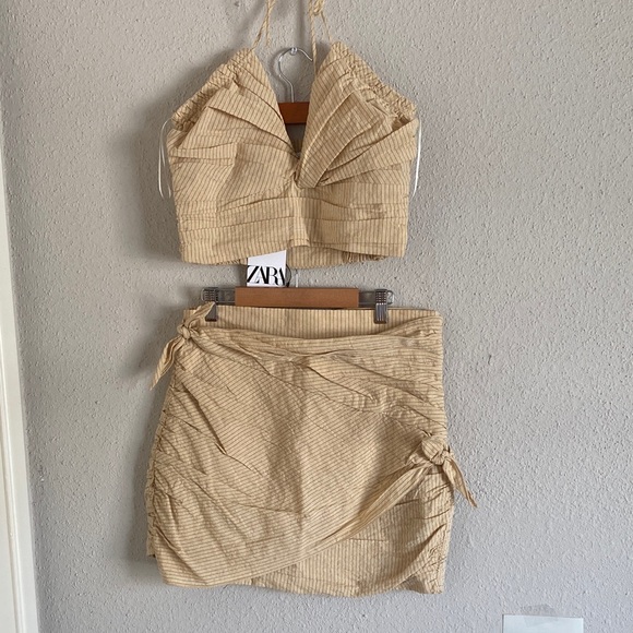 Zara Beige Mini Skirt Set - Picture 3 of 12